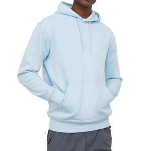 OEM Custom Men Hoodie Sky Blue <b>Fleece</b> Pullover Baby Blue Streetwear Hoody Factory Wholesale Low MOQ Bulk <b>Sweatshirt</b> - Product Image 1