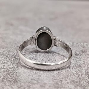 Anillo de Plata de Ley 925 con Piedra Lunar Gris Natural para Hombre, Novedad, Regalo de Aniversario de Nacimiento en Junio - Product Image 6