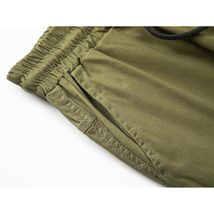 Joggers High Street Short cargo d'été pour homme avec logo personnalisé multi-poches imprimé sergé de coton tricoté mi-taille Style Hip Hop - Product Image 5