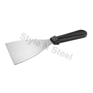 Grattoir à outils de barbecue en acier inoxydable robuste et grattoir à plaque chauffante avec poignée en plastique - Product Image 1