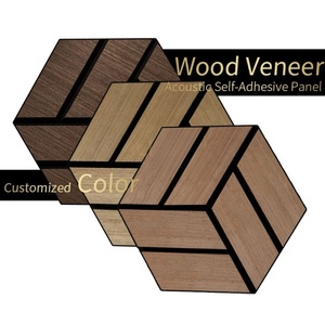 Panneaux muraux acoustiques en bois plaqué moderne écologiques autocollants 3D Hexagon Pet avec design graphique et insonorisation - Product Image 6