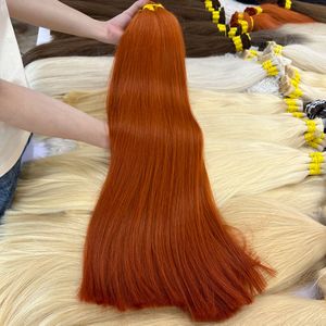 Vente en gros d'extensions de cheveux humains vierges 100% de haute qualité pour cheveux naturels droits en vrac grand stock de cheveux de couleurs claires 44 + - Product Image 1