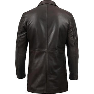 Nueva chaqueta de cuero de invierno marrón para hombre Súper elegante totalmente personalizada 100% cuello levantado Original - Product Image 2