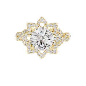 Bague halo en diamant de laboratoire 1,82 CT pour femme, clarté VVS-VS EF, or 18 carats, 14 carats, 10 carats et argent 925, or rose, or jaune, or blanc - Product Image 1