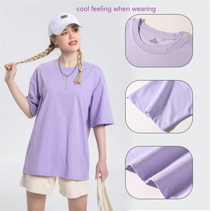 เสื้อยืดแขนสั้นสำหรับผู้หญิงและผู้ชาย, เสื้อยืดผ้าฝ้ายทรงหลวมโลโก้ OEM แบบเรียบๆสำหรับ190gsm เท่ออกแบบได้ตามต้องการ - Product Image 2