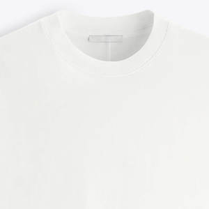 Ropa informal de verano para hombre, camiseta blanca lisa de algodón 100% de gran tamaño personalizable de punto sólido - Product Image 2