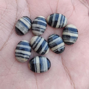 Qualité supérieure Jaspe zèbre naturel Forme ovale Pierres précieuses Dos plat Calibré Vente en gros Cabochon en vrac Toutes les tailles disponibles - Product Image 3
