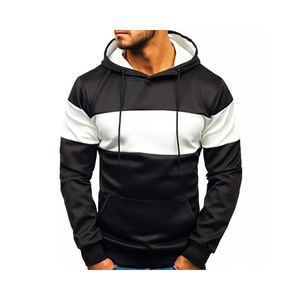 Sudaderas con capucha de algodón 100% de alta calidad para hombre, prendas de vestir deportivas con bloques de Color personalizados, Panel polar cómodo para el trabajo y los deportes de otoño - Product Image 1