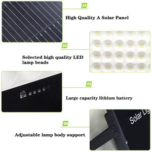 Projecteur solaire en aluminium étanche pour l'extérieur de la maison rurale, cour de jardin, 500W 600W 800W Super Big Battery - Product Image 3