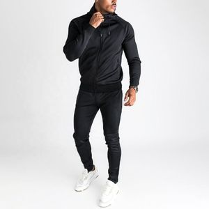 Ensemble de jogging sportif à cordon de serrage uni pour homme Nouvelle mode Eco-responsable Deux pièces Tenues de course personnalisées avec logo - Product Image 4