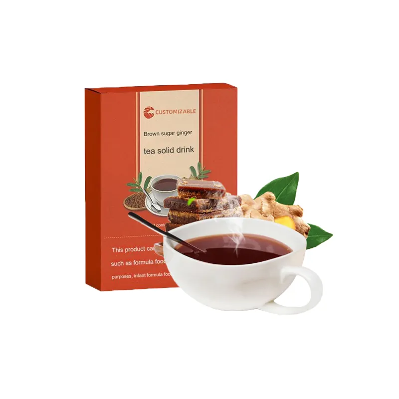 Té con sabor al por mayor, azúcar moreno, azúcar negro, té de azufaifo de jengibre con sabor a Rosa Roja Longan, baya de Goji en lata enlatada