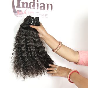 Vente en gros Meilleure Qualité Remy Naturel Noir Couleur Bouclés Tissage Cuticule Aligné Temple Indien Extensions de Cheveux Humains - Product Image 2