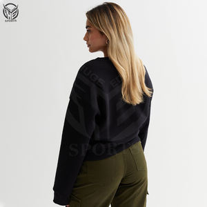 Sudaderas de cuello redondo de algodón 100% para mujer impresas con logotipo frontal al por mayor para invierno en diferentes colores - Product Image 4