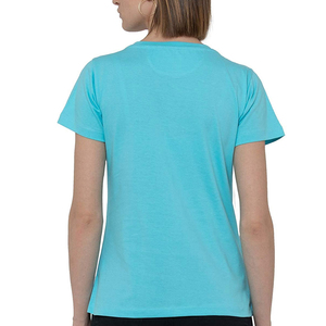 T-shirt col rond femme en polyester/coton écologique de haute qualité, coupe ajustée, respirant, séchage rapide, logo personnalisable, été 2025 - Product Image 2