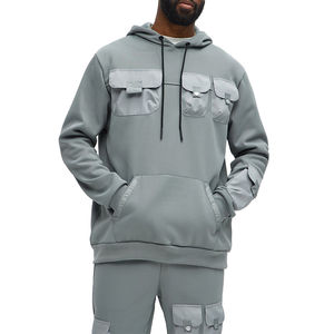 Sweat-shirt à manches longues de haute qualité, coupe ample, avec boutonnière en métal, imprimé, appliqué croisé, broderie, lavage à l'eau, sweat-shirt pour homme - Product Image 1