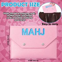 Rosa Leder Mahjong-Karten-Clutch-Halter Tasche für Karten Mahjong-Zubehör Schutzhülle mit Sicherheitsverschluss Ideales Geschenk