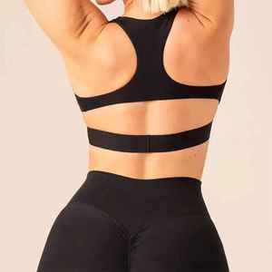 OEM personalizado de 2 piezas de gimnasio conjunto de Bajo cuello en V Sujetador deportivo y medias de yoga Leggings para las mujeres - Product Image 5