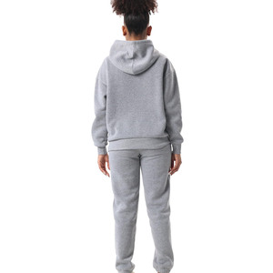 Ensemble de survêtement en molleton gris clair pour femmes, sweat-shirt décontracté et pantalon de jogging, tenue en coton mélangé doux pour la salle de sport, streetwear - Product Image 3