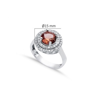 Bague en grappe de sultanite à coupe ronde Double pavé CZ Surround plaqué rhodium changement de couleur en gros bijoux en argent sterling 925 - Product Image 2