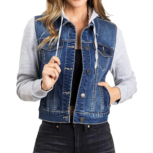 Hot Sale OEM Stylish <b>Women</b> Denim <b>Jacket</b> With Collar <b>Women</b> Customized Light Blue Washed Casual Jean <b>Jacket</b> for Sale - Product Image 6
