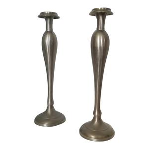 Sleek Stylish Metal <b>Taper</b> <b>Candle</b> Holder Accent for Elegant Dining Table Setup for Home Office and Christmas Easter Decor - Product Image 2