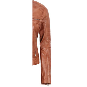 Veste de moto en peau de mouton véritable 100% de qualité supérieure pour femmes, sur mesure, imprimée, finie, coupe-vent, élégante, tendance, chauffante - Product Image 4