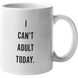 Mug au design minimaliste moderne - 15 oz en argile dolomite, passe au lave-vaisselle, avec inscription amusante 'Je ne peux pas être adulte aujourd'hui' pour les cadeaux d'Halloween - Product Image 3