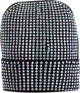 Gorro de Invierno Suave para Niños, Tejido con Encaje de Diamantes de Imitación, Bordado a Mano, Estilo Urbano Informal, 100% Algodón - Product Image 6