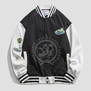OEM 3D bordado parches personalizados hombres Letterman chaqueta béisbol cuero calle más tamaño abrigo cuero Varsity chaqueta para hombres - Product Image 1