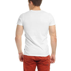 Meilleur prix de gros Logo personnalisé solide décontracté hommes direct au film T-shirt-tissu en toile respirant à séchage rapide - Product Image 3