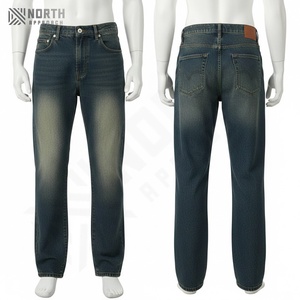 Jeans baggy en denim léger de style streetwear hip-hop pour hommes, taille mi-haute, séchage rapide, lavage clair - Product Image 1