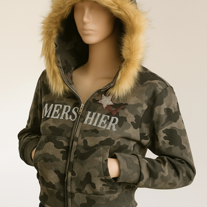 Sudadera con Capucha de Diseño para Mujer, de Poliéster/Algodón, Felpa, Corta, para Invierno, 400gsm/360/320, con Insignia, Ropa Moderna - Product Image 3