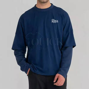 Camiseta Extra Grande para Hombre de Doble Capa, Poliéster/Algodón Sólido, Transpirable, de Secado Rápido, Ecológica, con Logotipo Personalizado de Alta Calidad - Product Image 5