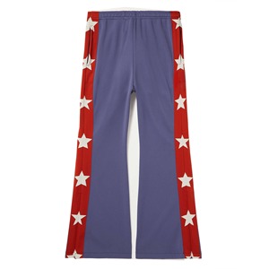 Personalizado Rhinestone Logo French Terry Streetwear Casual Jogger Stacked Cargo pantalones de chándal Acampanados para los hombres - Product Image 2