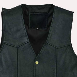Chaqueta de Cuero para Hombre de Alta Calidad, Estilo Motero, Cuello en V, Botones con Logotipo, Larga, para Invierno, Transpirable, Nueva Colección - Product Image 6