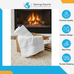 Vente en gros de bordure de point de serviette de bain peignée Technics tissé super lisse et doux à vendre du fabricant et exportateur indiens - Product Image 5