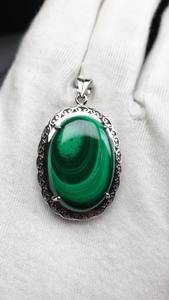 Colgante de Plata de Ley 925, piedra preciosa de malaquita Natural de calidad AAA, diseño único, hermoso para cualquier ocasión, colgantes finos - Product Image 3