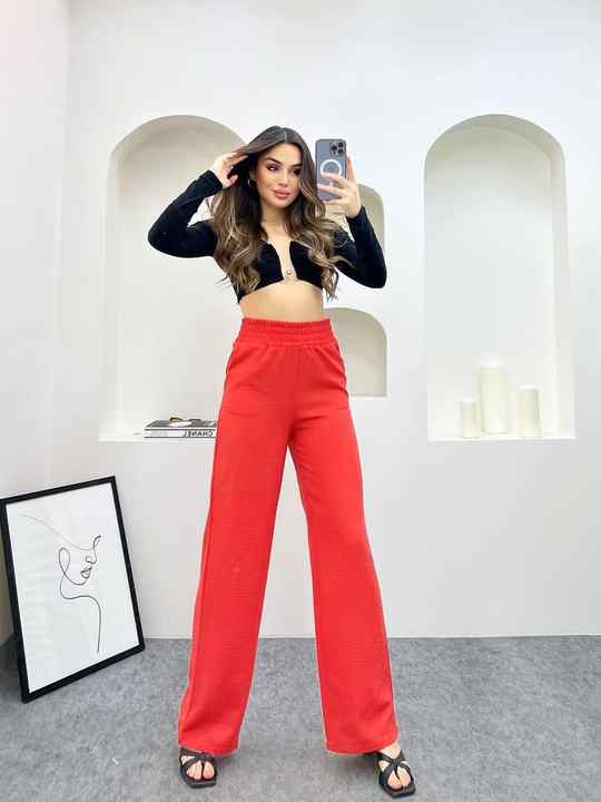 Custom Wide Leg Women's Pants Trousers Loose Style Pants High Waist Fashion Casual Wide Leg Palazzo Pants Lime Spring and Summer