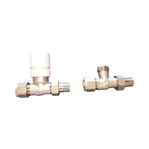 HM Nickel-Plated 3/8x16 Straight Lockshield Valve for Multilayer Radiators 16mm Adapters Temperature <b>Control</b> HVAC Systems Part - Product Image 5
