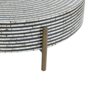 Mesa de centro artesanal de nácar con patas de metal, venta al por mayor de muebles para el hogar y decoración de Vietnam - Product Image 4
