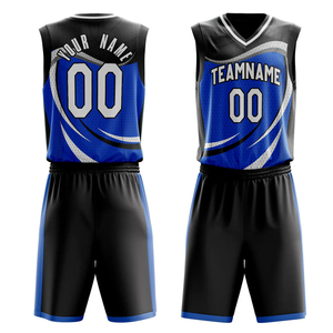 Ensembles d'uniformes de vêtements de sport en polyester de sublimation de maillots de basket-ball imprimés antibactériens personnalisés réversibles - Product Image 1