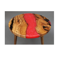 Tabouret en résine rivière et bois sur mesure pour meubles de salle à manger de maison et de restaurant à un tarif compétitif