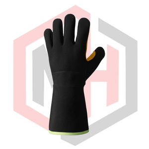 Gants de soudage en cuir noir 11 oz Poignet tricoté Paume jaune Résistant à la chaleur et au feu Antistatique Mig/Tig Stick BBQ Cheminée - Product Image 3