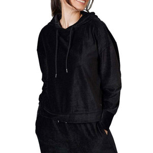 Conjunto Deportivo de Terciopelo para Mujer, 100% Algodón, con Logotipo Personalizado, Sudadera con Capucha y Cremallera, Pantalones Deportivos, Conjunto Deportivo Informal para Correr, Terciopelo Sólido para Invierno - Product Image 3