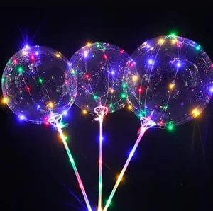 Transparante Lichtballon Led Handvat Met Lichtstreng Globo Opblaasbaar