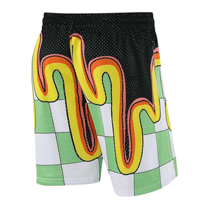 Shorts de basketball pour hommes personnalisés avec logo, style urbain, grande taille, imprimé animal, respirant, séchage rapide, taille élastique, polyester - Product Image 4