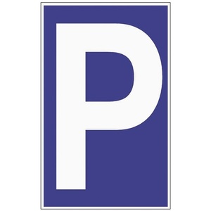 Blue/White <b>Plastic</b> Parking Signage L250xW400 mm for Yard & Lawn Use - Product Image 1