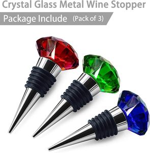 Tapones de botellas de vino y bebidas, tapón de diamante reutilizable, corchos de vino, tapón de vino de cristal para el hogar, hoteles, Club, Bar, lugares, bodas - Product Image 3