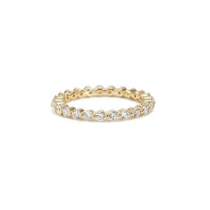 Anillo con diamantes radiantes de corte redondo de 0.98 ct, color D-F, claridad VVS1-VS2, diamantes cultivados en laboratorio, en oro de 14K y 18K, para regalo de aniversario nupcial. - Product Image 1