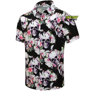Camisas Hawaianas Personalizadas CATCHY GEARS con Estampado de Flamencos para Hombre, Manga Corta, Botones, Verano, Playa, Casual, Secado Rápido, Spandex/Poliéster - Product Image 1